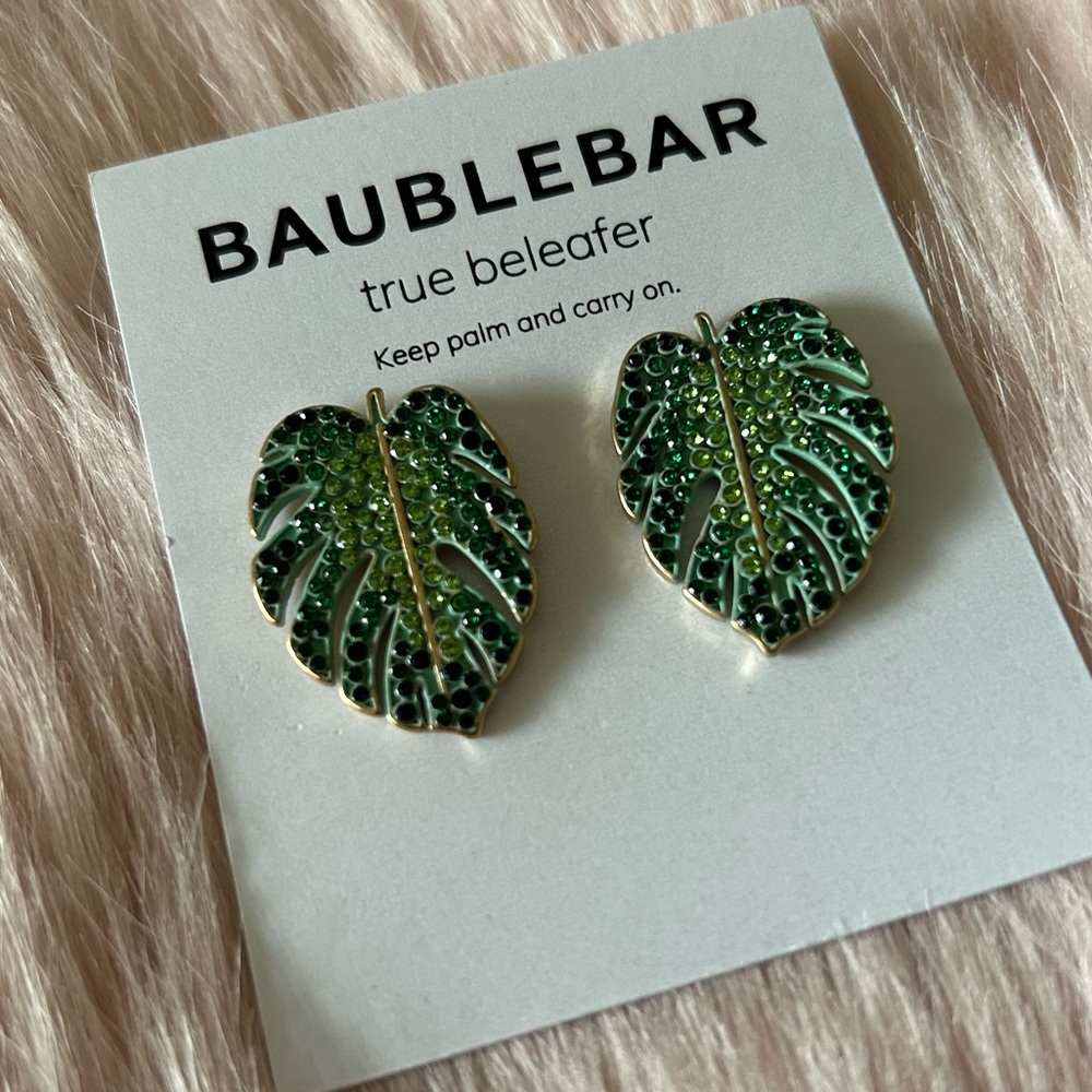 Baublebar True Beleafer Palm Leaf Statement Earrings - Picture 4 of 6